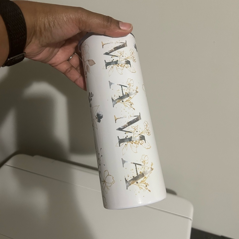 White Floral Tumbler